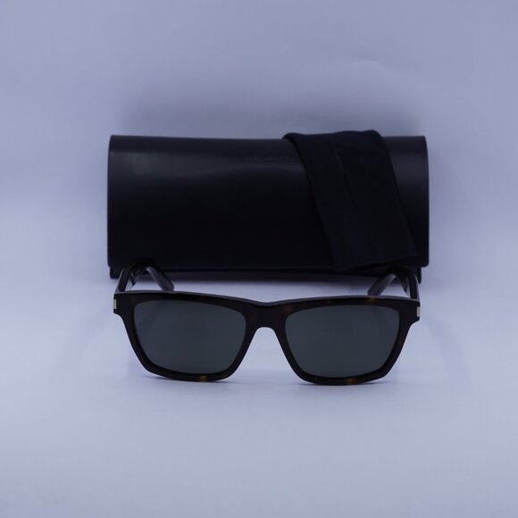 Saint Laurent SL274 002 Rectangle Sunglasses - Dark Havana/Grey - Picture 3 of 11
